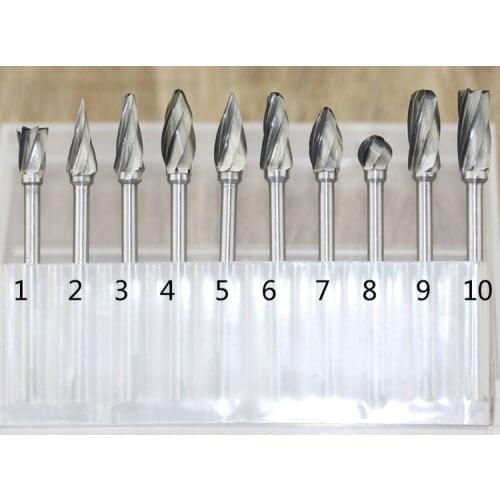 3mm shank 10pcs Tungsten steel grinding head,rotary file,roll grinding,Carbide Burrs Drill Die Grinder Carving router bit Set