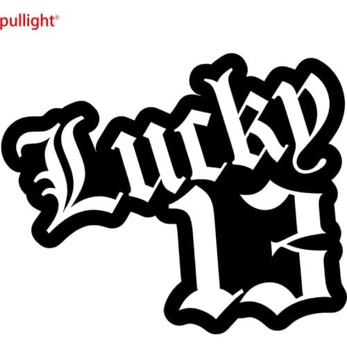 10CM*13CM Lucky 13 Rear Window Car Sticker Funny Car Window Vinyl Hobby Car Bumper Sticker