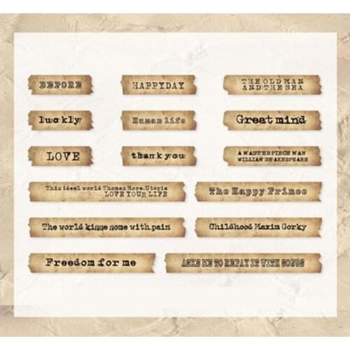 100% Original 60pcs Phrase Sticker Pack Retro-style Writable Portable Small Creed Series Decorative Stickers Childrens Statione