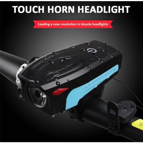 2 In 1 Bicycle Horn Light 130dB Electric Touch Control Bell Headlight Waterproof 400LM Bike Front Lamp Bike Accessories