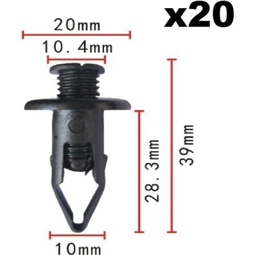 20pcs Bumper Fascia Clip Push Type Retainer A17143 A19407 For Honda 91502-SM4-000 Nylon