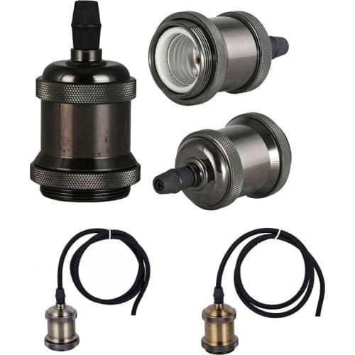 2018 Vintage Pendant Lamp Holder E27 Screw Bulb Base Aluminum Brass Lamp Socket Industrial Retro Fittings Lamp holders Fixture