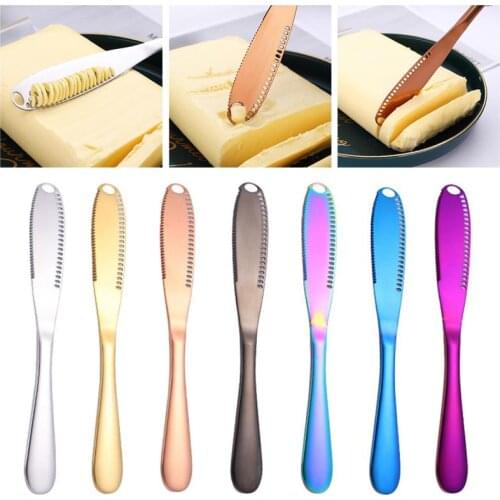 3 In 1 Kitchen Butter Knives Multifunctional Perforated Stainless Cream Jam Knife Tableware Dessert Toast Kitchen Breakfast Tool