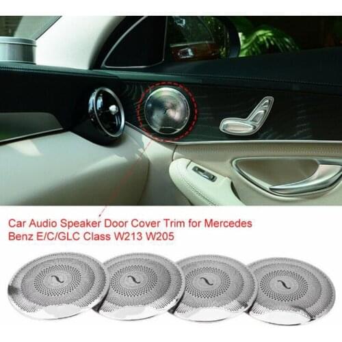 4pcs Car Audio Speaker Door Loudspeaker Cover Trim for W213 W205 2015-2017