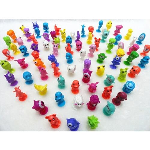 AILAIKI 100Pcs/lot Monster Sucker Dolls kids Animal Cupule Suckers Action Figure Toy Suction Cup Collector Capsule Model Puppets