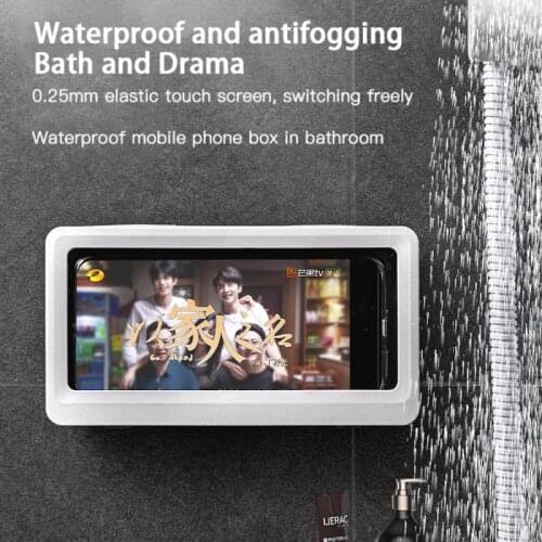 Phone Case Waterproof Bath Wall Mounted Holder Phones Storager Sealed Screen Touchable Organizer Travel Portable Decor