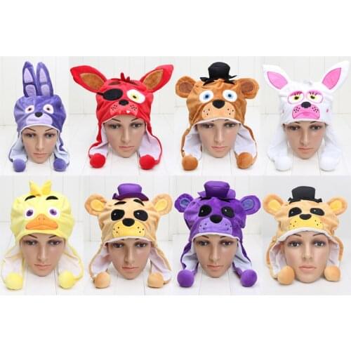8styles fnaf Five Nights At Freddy toys cosplay hat soft stuffed cap Freddy Foxy Chica Mangle Bonnie plush cap fnaf figure toys