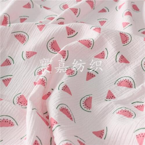 Watermelon Printed Childrens Fabric with Cotton Crepe Bubble Yarn