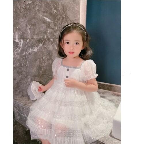 Baby Girl white Dress Birthday Dress Christening Gown Baby Party Dress christmas clothes girl baby birthday dress 2-6Y