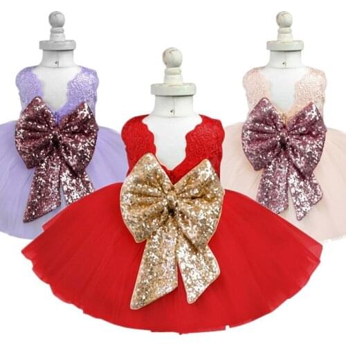 Baby Girl Dress Kids Wear Sequins Backless Children Princess Party Dress for Girls Clothes 1 2 3 4 5 Years Birthday Prom Gowns