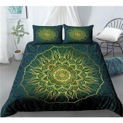 Home Living Luxury 3D Mandala Print 2/3Pcs Comfortable Duvet Cover PillowCase Bedding Sets Queen and King EU/US/AU Size