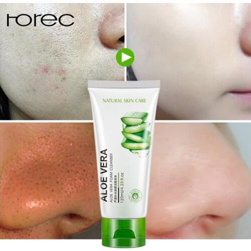 ROREC 100g Aloe Vera Extract Collagen Hydrating Repair Facial Cleanser Oil Control Cleanser Acne Treatment Deep Pore Clean