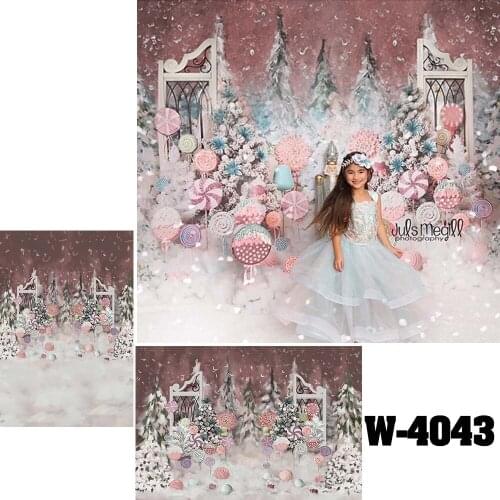 Watercolor Painting Sweet Soft Snowflakes Lollipop Background Photography Back Drops Photocall Portrait Photoshoot Backdrop Prop