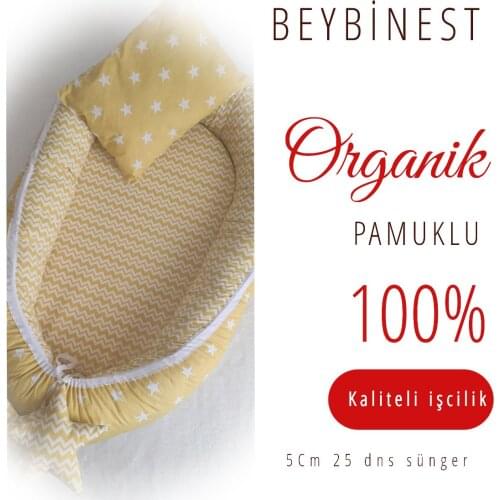 %100 Cotton Deluxe baby nest and baby care set 8 pieces