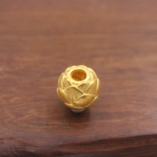 Fine 999 Real 24K Yellow Gold Pendant Women 3D Lotus Flower Pendant 1.2-1.5g 11x10mm Best Gift