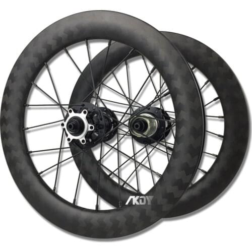 Carbon 16" Bicycle Wheel Rims 305 36mm Depth 25mm Width Clincher Folding Bike 16 Inch Wheelset
