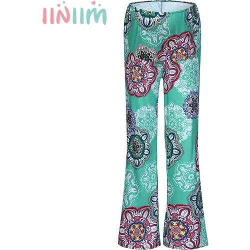 Fashion Maternity Trousers Autumn Summer Cotton Floral Pregnant Women Wide Leg Pants Stretchy High Waist Loose Pregnancy Clothes