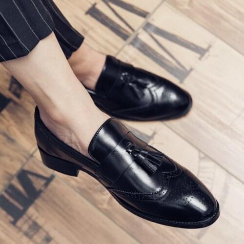 Summer Shoes mens original mens leather dress shoes Brock carved fringes lazy little shoes design brand shoes Big Sizi 38---48