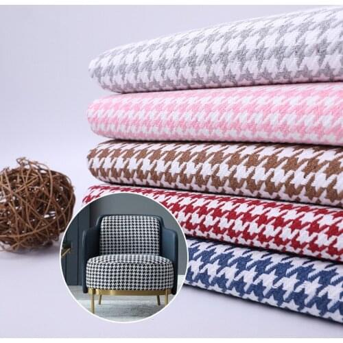 New Encryption Nordic Thick Houndstooth Pillow Cushion Sofa Bags Shoes and Hats Imitation Linen Fabric for Sewing Plaid