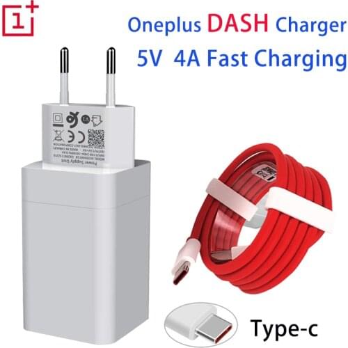Original EU ONEPLUS 6T Dash charger 5V 4A Fast Charging USB typec-c 1m 1.5m Cable Wall Power Adapter For One Plus 6t 5T 5 3T 3
