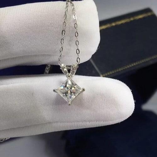 S925 Silver Gold Plated Moissanite Diamond Necklace Passed Diamond Test V-shaped Princess Pendant Necklaces Fashion Jewelry