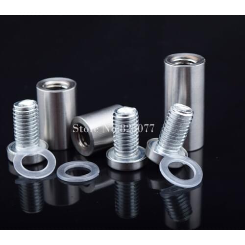 Stainless Steel Hollow Advertisement Fixing Screws Size:16*40mm Glass Standoff Pin Fastener 200pcs KF738