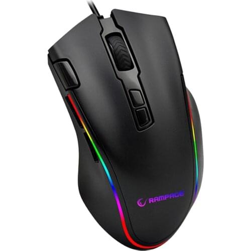 Rampage SMX-G72 GREEDY 8 Key Double Click Real RGB Leds See Macros 7200dpi Gaming Player Mouse