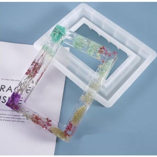 DIY crystal glue drop mold rectangular photo frame swing table ornament self made silicone mold for photo frame decoration