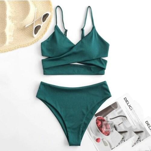 Sexy Womens Swimwear 2021 High Waist Bikini Halter Plus Size Women Swimsuit Female Bikini Set Bathing Suit Summer Biquini