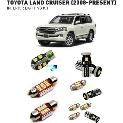 Led interior lights For Toyota land cruiser 2008+ 16pc Led Lights For Cars lighting kit automotive bulbs Canbus