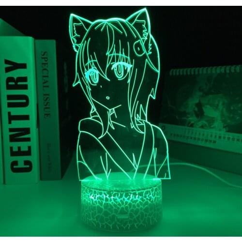 High School DxD Anime Toujou Koneko LED White Base Light for Birthday Gift Nightlight Bedroom Decor Manga Night Light Table Lamp
