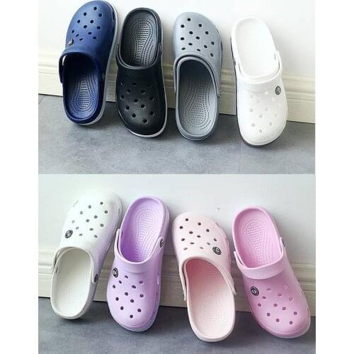 High Quality Men Clogs Women Slippers Soft Bottom Beach Fashion Clogs Men Shoes 2021 Couple Sandals Comfortable Breathable EVA