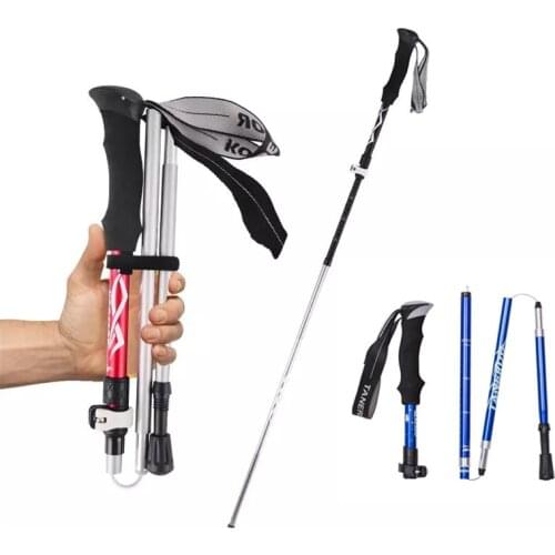 Telescopic Trekking Poles For Men And Women Outdoor Hiking Walking Sticks Folding Ski Poles Camping Rock Climbing Equipment