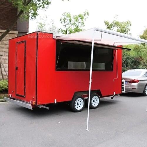 New Design Colorful Red BBQ Halal Taco Cart Ice Cream Food Truck Cartering