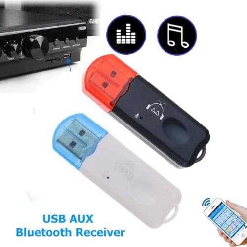 USB Bluetooth Stereo Music Receiver Wireless Audio Adapter Dongle Kit Built In Microphone For Speaker For Phone Car