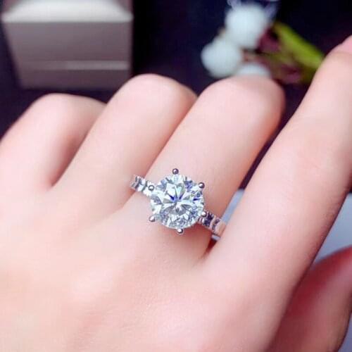 CoLife Jewelry 0.5ct To 3ct VVS1 Moissanite Engagement Ring for Woman 925 Silver Moissanite Silver Ring Fashion Gemstone Ring
