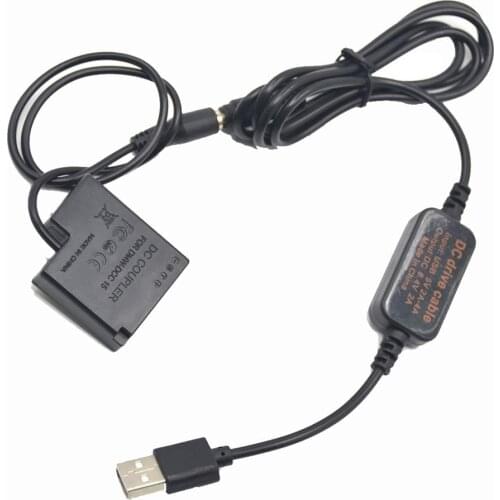 Mobile power bank charger USB cable+DMW-DCC15 Coupler DMW-BLH7 BLH7PP BLH7E dummy battery for Lumix DMC-GM5 GF7 GF8 GM1 cameras