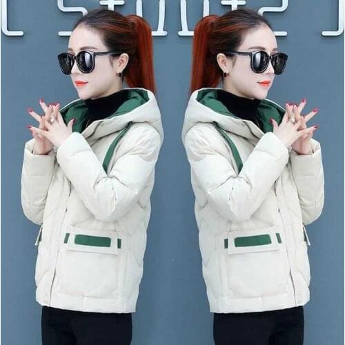 2020 New Winter Jacket Women Parkas Hooded Thick Down Cotton Padded Parka Female Short Pocket Fashion Coat Slim Warm Outwear