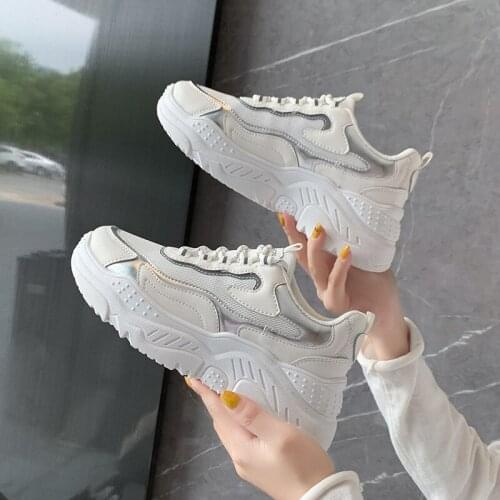 2021 New Fashion Women Shoes Dad Chunky Sneakers Women Luxury Comfortable Thick Sole Ladies Platform Trainers Female Sneakers