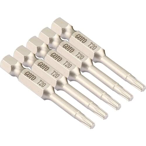 5Pcs Alloy Steel Torx Screwdriver Bit 50mm Long 2.0 Magnetic Household Repair Tools Screwdriver Drill Set Tool