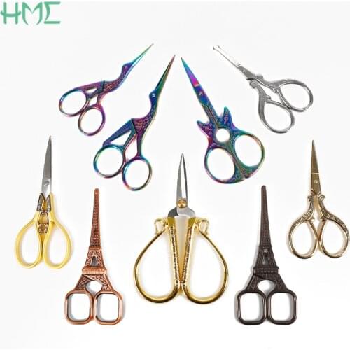 1Pcs/Lot Nail Art Stork Crane Bird Scissors Cutters Styling Tools Durable Stainless Steel Vintage Classic Embroidery Scissors