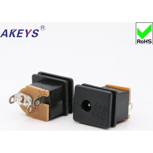 10pcs DC015C small port DC power socket DC-015 female seat 3.5*1.3mm round pin square head DC seat
