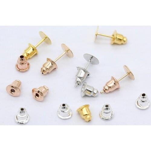 100p 5color Cone Bullet Tube Ear Plugs Earring Back Stoppers for Stud Earrings DIY Earring making Findings Accessories supplies