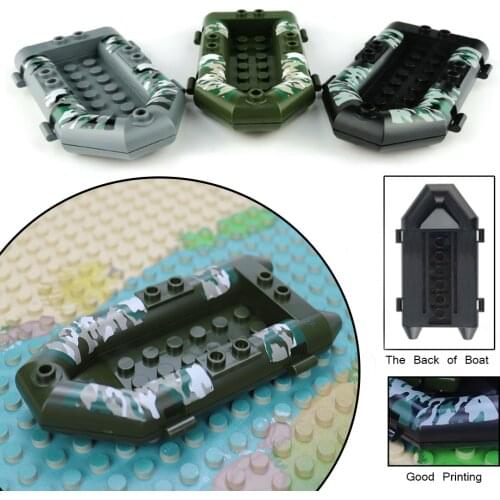 2 PCS/lot Military Swat Lifeboat Ship Boat DIY MOC Bricks Compatible Army Soldier Figures Educational Toys For Children