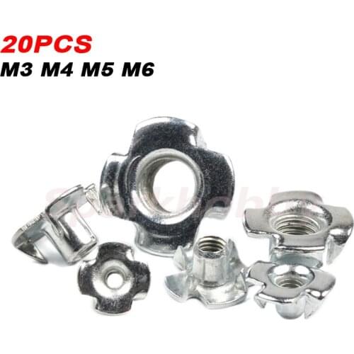 20PCS Zinc Plated Carbon Steel M3 M4 M5 M6 Silver Claws Nut Parts FOR Aviation model balsa aircraft landing gear accessories