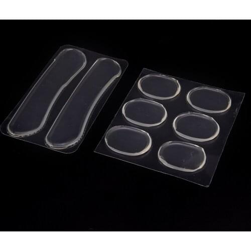 2020 1sheet 2 Styles Clear Back Silicone Gel Heel Liner Grips Soft Cushion Pad Insole For High Heeled Shoe Inserts