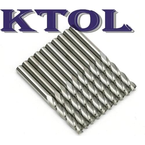 3 Flute Carbide Milling Cutter Wood Router Bit Set 1/8 inch Shank Spiral End Mill CNC Slot Cutting Tools Woodworking Kit