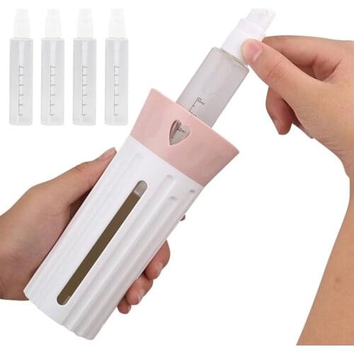 4In1 Travel Refillable Empty Bottles Travel Dispenser Shampoo Body Wash Shower Gel Cosmetic Organizer Container Soap Dispenser