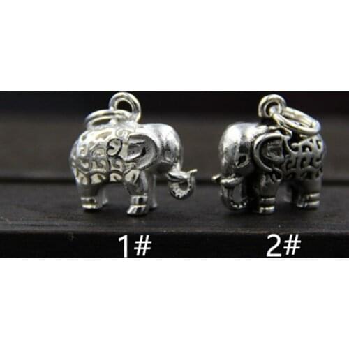 925 Sterling Silver Trendy Charms Elephant Animals Pendant Handmade Vintage Jewelry Finding DIY Pendants Charms Plain Silver
