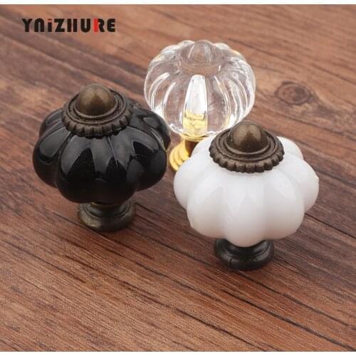 1PC 30*36mm Rural Acrylic Knobs and Lantern Handles Door Alloy Handle Cupboard Drawer Kitchen Pull Handle Knob Furniture